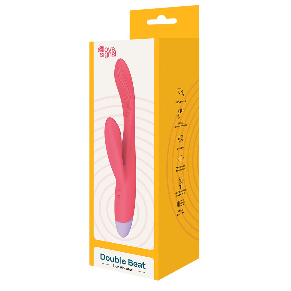 19.0cm Double Beat Duo Motor Slim Rabbit Vibrator Dream Toys