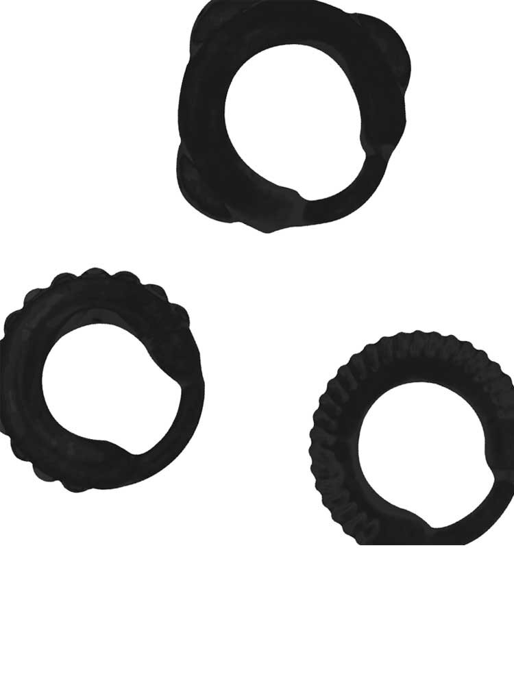 Ring Set for Penis Black Addicted Toys by DreamLove