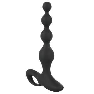 20.0cm Rechargable Silicone Anal Beads Black Velvets Orion