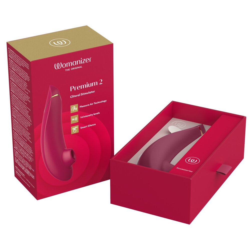 15.5cm Premium 2 Clitoral Stimulator Bordeax by The Original Womanizer