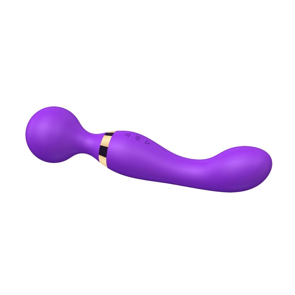 21.5cm Dual Ended 2 Motors Wand Vibrator Purple Loving Joy