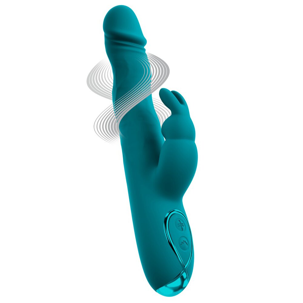 22.5cm Wiggling Function Rabbit Vibrator Green Sweet Smile Orion