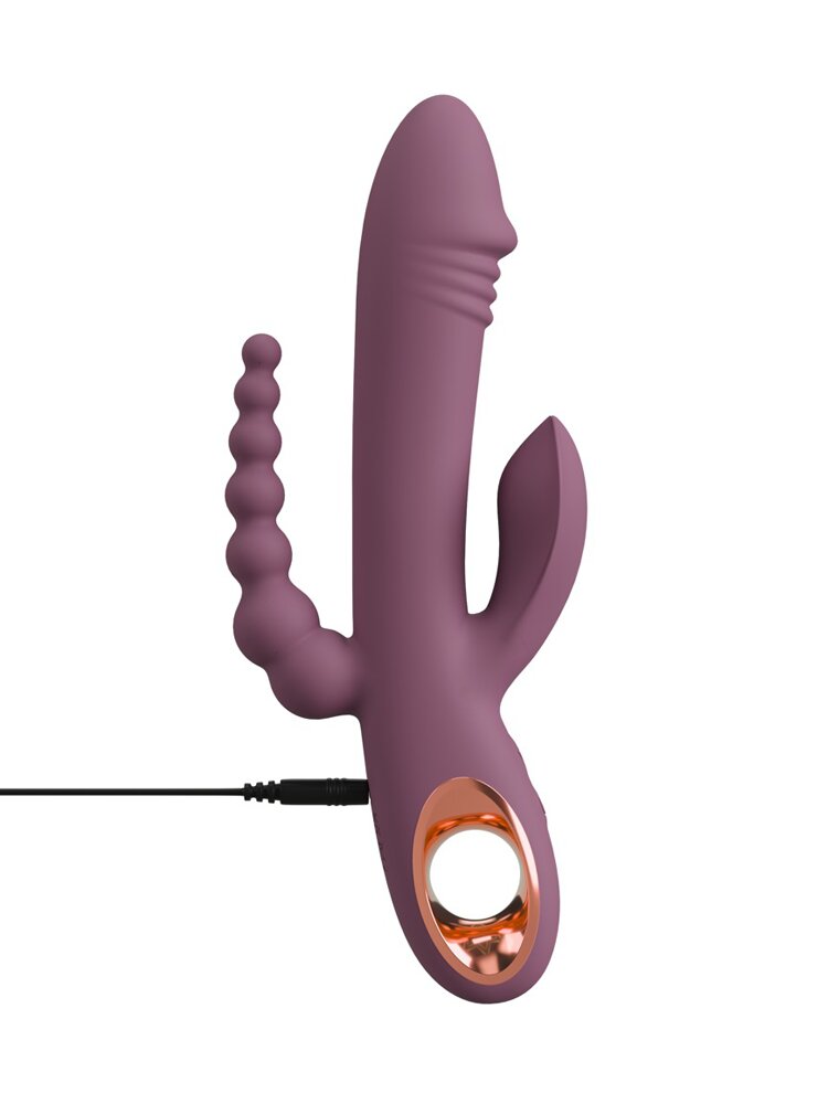 21.3cm Slim Rabbit Triple Pleasure Silicone Vibrator Orion
