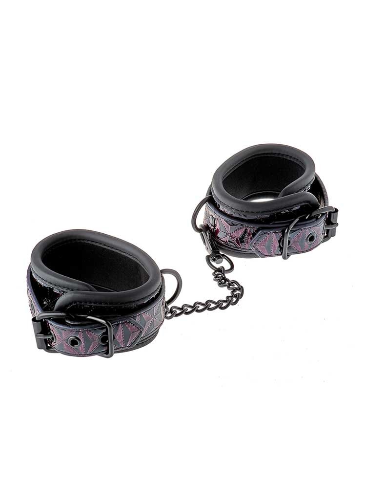 Blaze Luxury Fetish Ankle Cuffs Purple/Black by Dream Toys