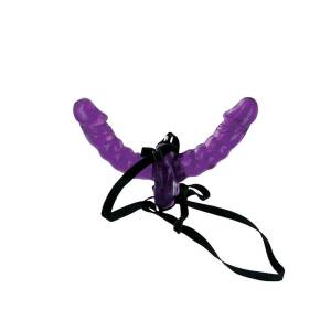 Double Delight Strap-On 15cm Purple by Pipedream