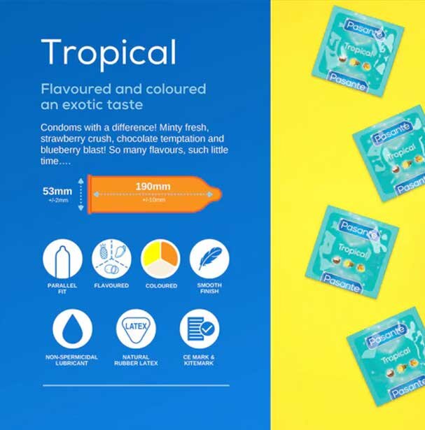 Tropical Condoms 25 pack Pasante