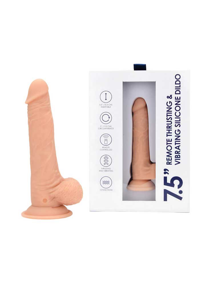 19.0cm Remote Controlled Thrusting & Vibrating Silicone Vibrator Loving Joy