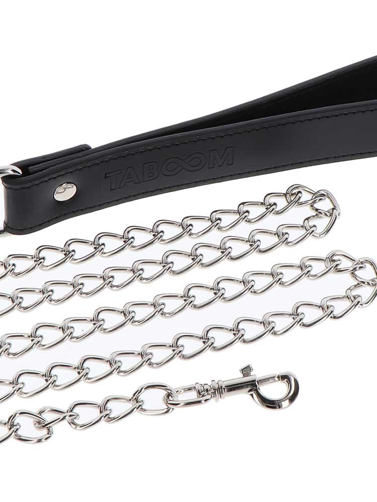 Elegant D-Ring Collar & Chain LEash Black Taboom