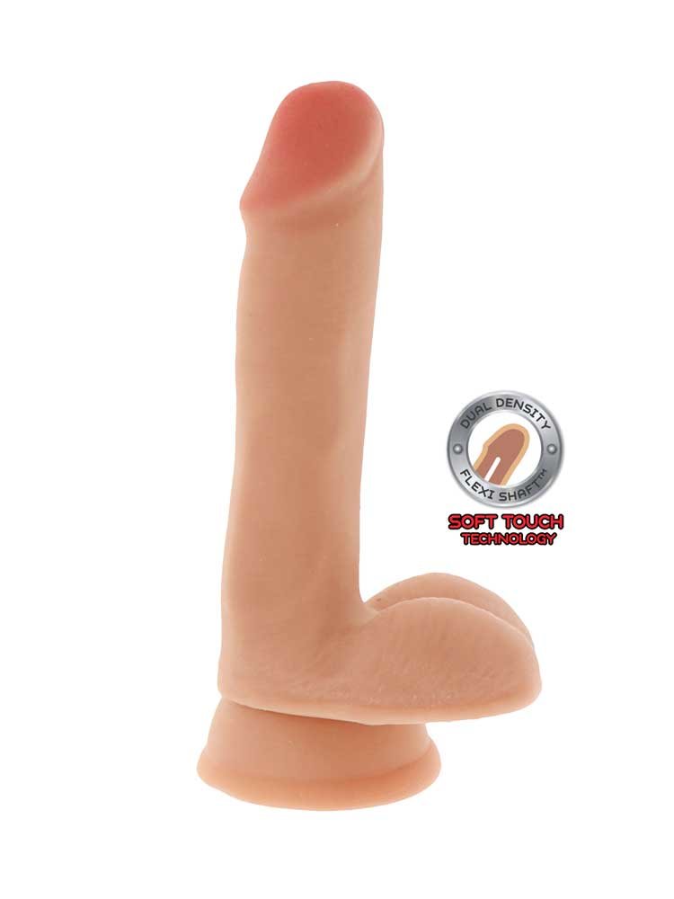 Get Real Dual Density Dildo 15cm with balls Natural by ToyJoy