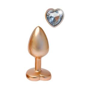 2.7cm Ø Small Heart Gleaming Love Plug Gold 7.1cm Dream Toys