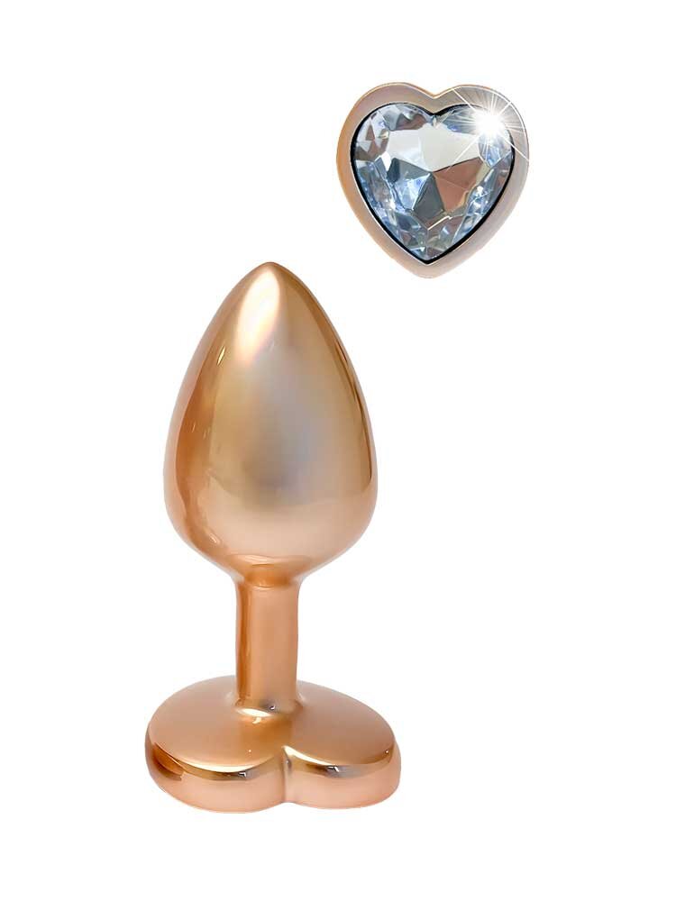 2.7cm Ø Small Heart Gleaming Love Plug Gold 7.1cm Dream Toys