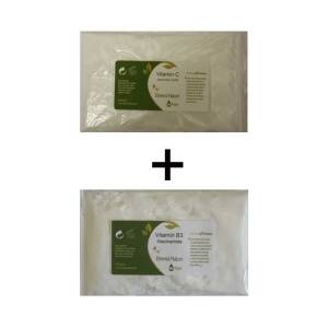 Vitamin Powder (Βιταμίνη C (Ασκορβικό οξύ) 100gr + Βιταμίνη Β3 (Nicotinamide / Niacinamide) 100gr) Nature & Body