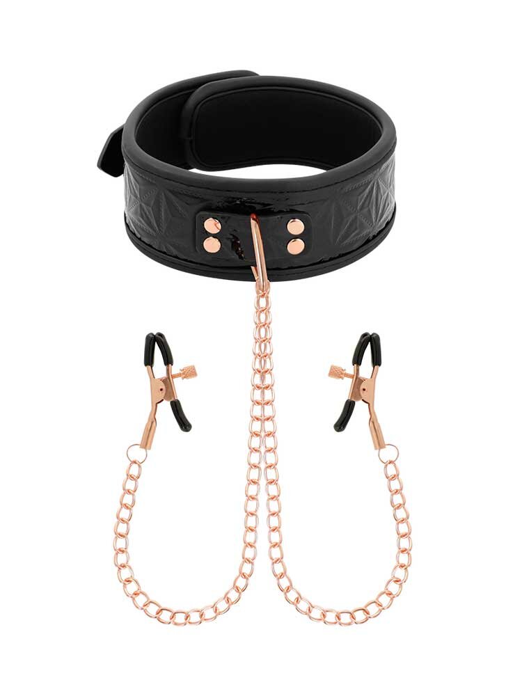 Begme Black Edition Collar with Nipple Clamps Dream Toys