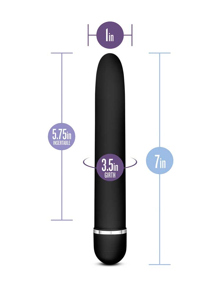 17.7cm Luxuriate Classic Vibrator Black Blush Novelties