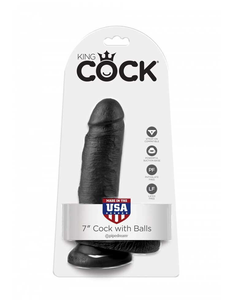 King Cock 18 cm with balls Black by Pipedream