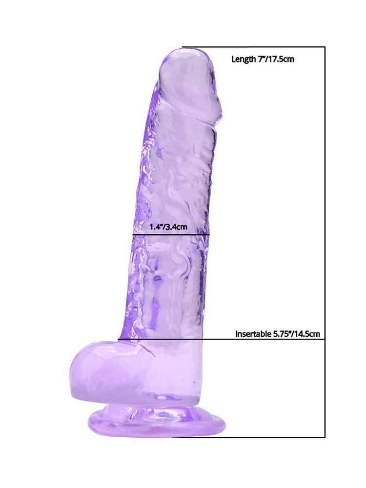 18.0cm Dildo with Balls Purple Loving Joy