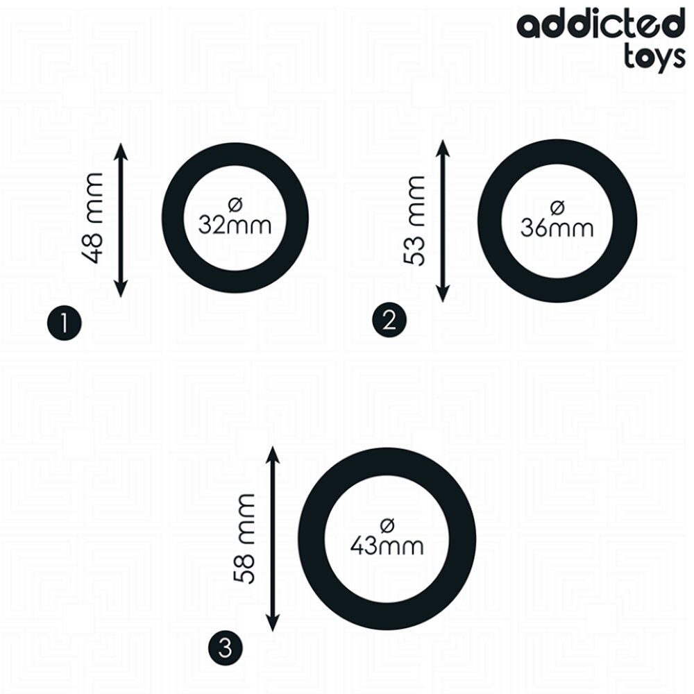 Cock Ring Set (3 Pieces) Extra Thickness Addicted Toys DreamLove