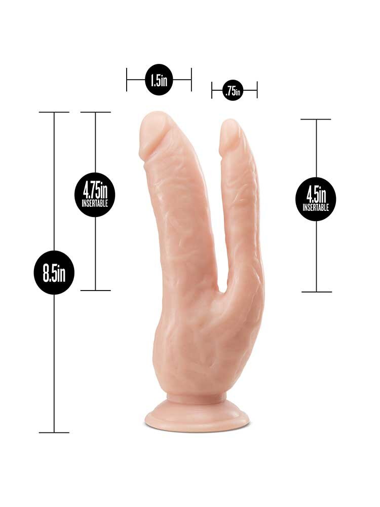 20.0cm Double Penetration Cock Dr Skin Vanilla Blush Novelties