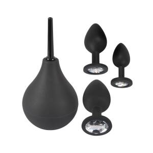 4.2cm ØMax Anal Silicone Trainer Set 3-Piece + Anal Douche Black Velvets Orion
