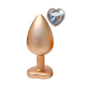 4.3cm Ø Large Heart Gleaming Love Plug Gold 9.5cm Dream Toys