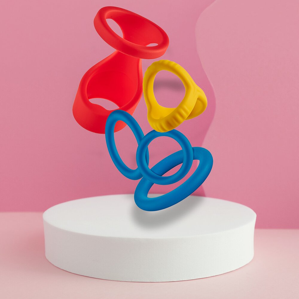 Long Play Love Set (5 Piece Silicone Cock Ring Set) Dream Toys