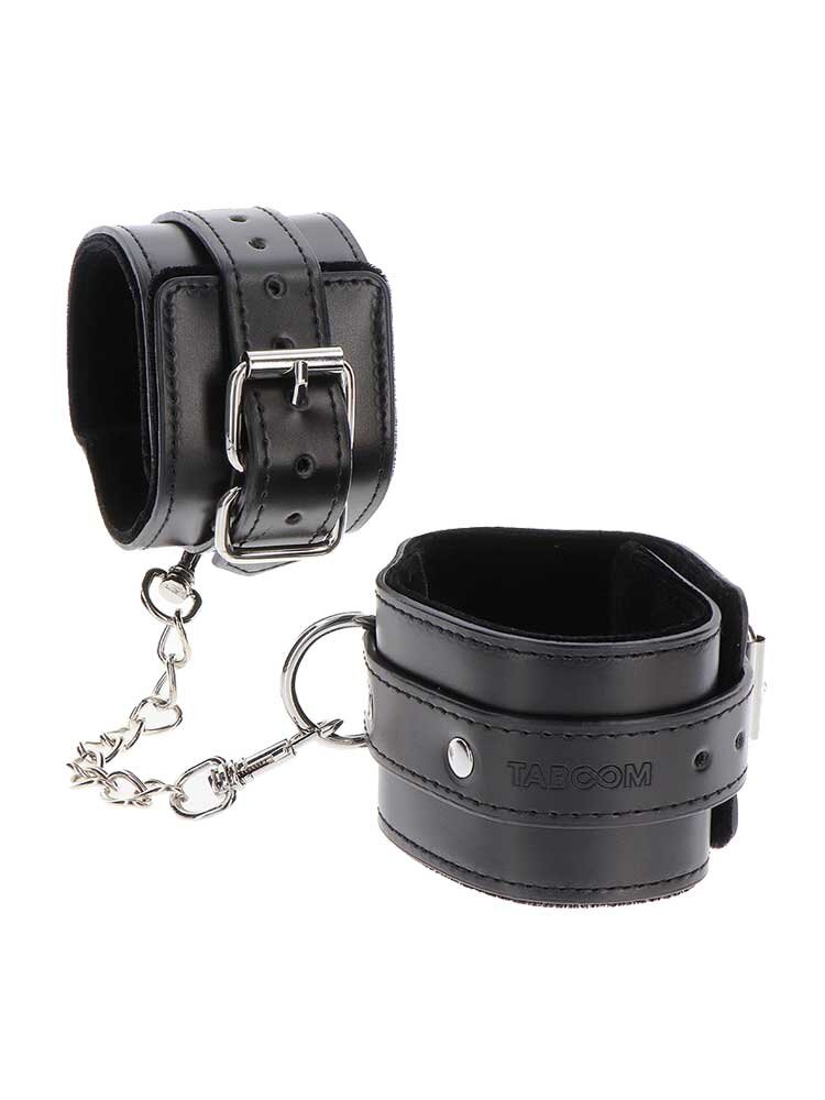 Ankle Cuffs Luxury Bondage Essentials Black by Taboom