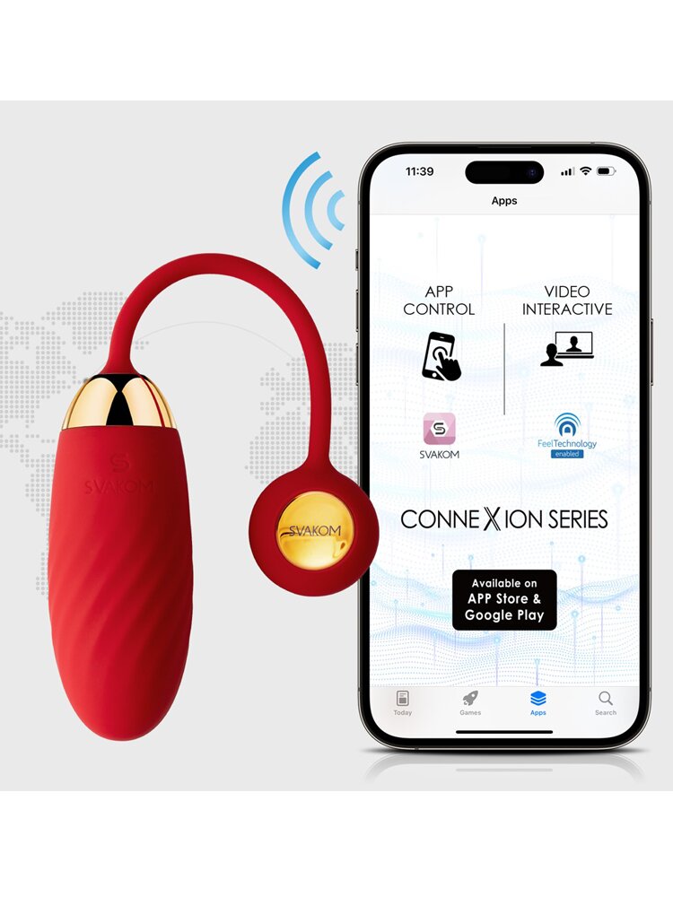 Ella Neo Vibrating Egg with App Red Svakom
