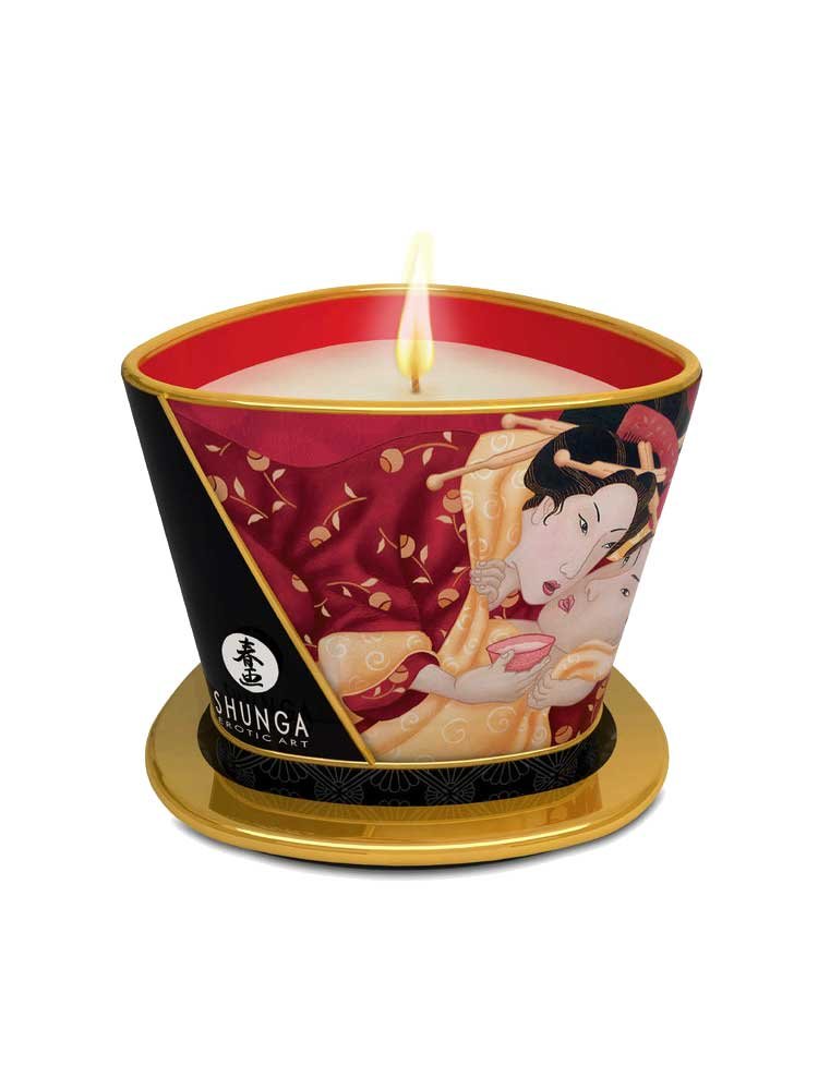 Massage Candle Romance with Sparkling Strawberry Wine by Shunga