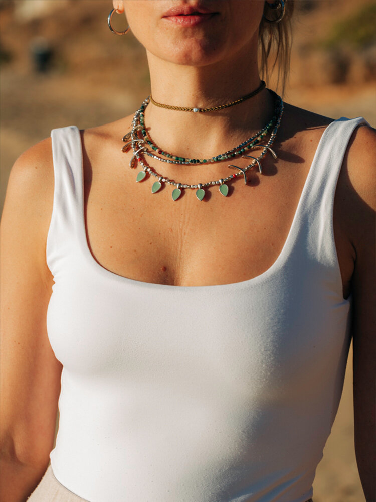 Sandrine Necklace Green By Cherry Anthie