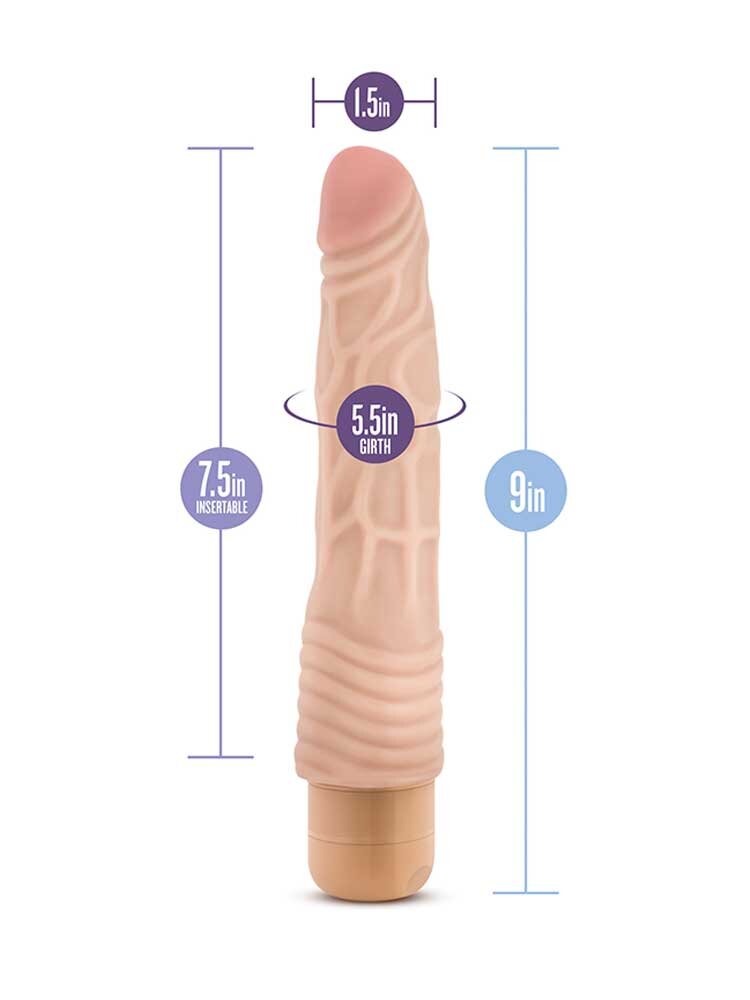 22.8cm Dr Skin Realistic Vibrator Vanilla Blush Novelties