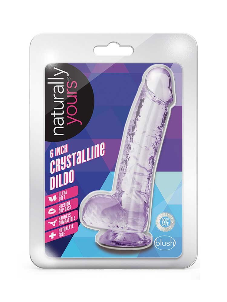 15.2cm Naturally Yours Crystalline Dildo Purple Blush Novelties