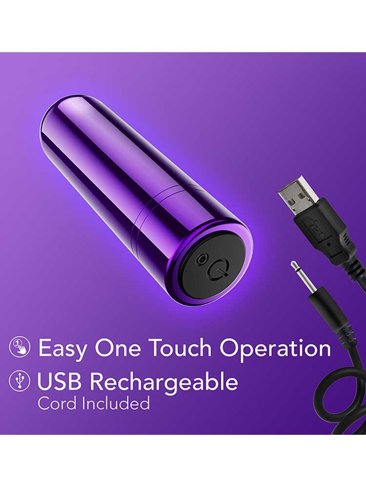 6.3cm Kool Vibes Rechargable Bullet Vibrator Purple Blush Novelties