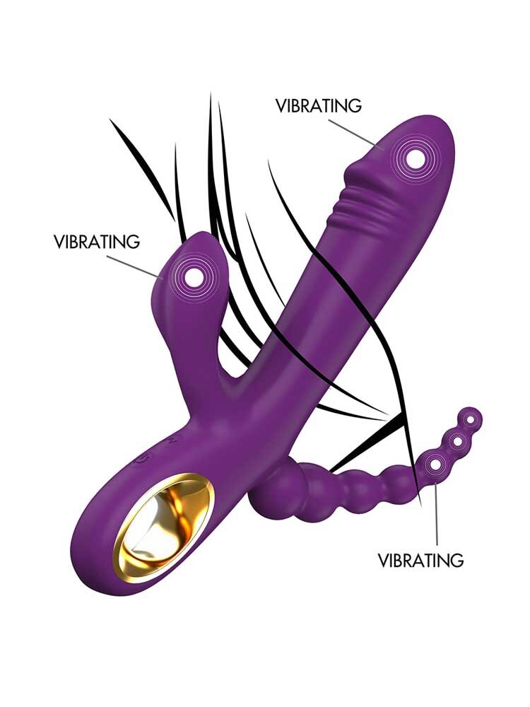 21.0cm Caleona Designer Edition Triple Temptation Purple ToyJoy