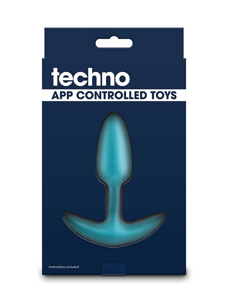 Techno App Controlled Vibrating Butt Plug Blue NSNovelties