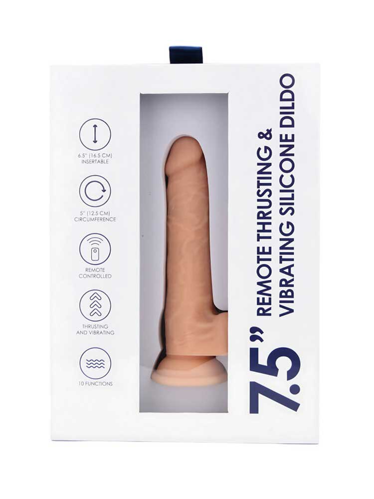19.0cm Remote Controlled Thrusting & Vibrating Silicone Vibrator Loving Joy