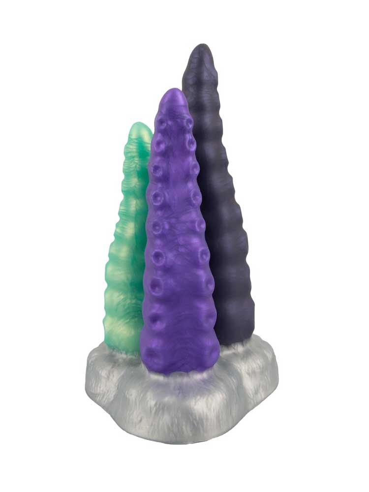 23.0cm Triple Tentacle Silicone Multicolor Dildos Beasty Cocks