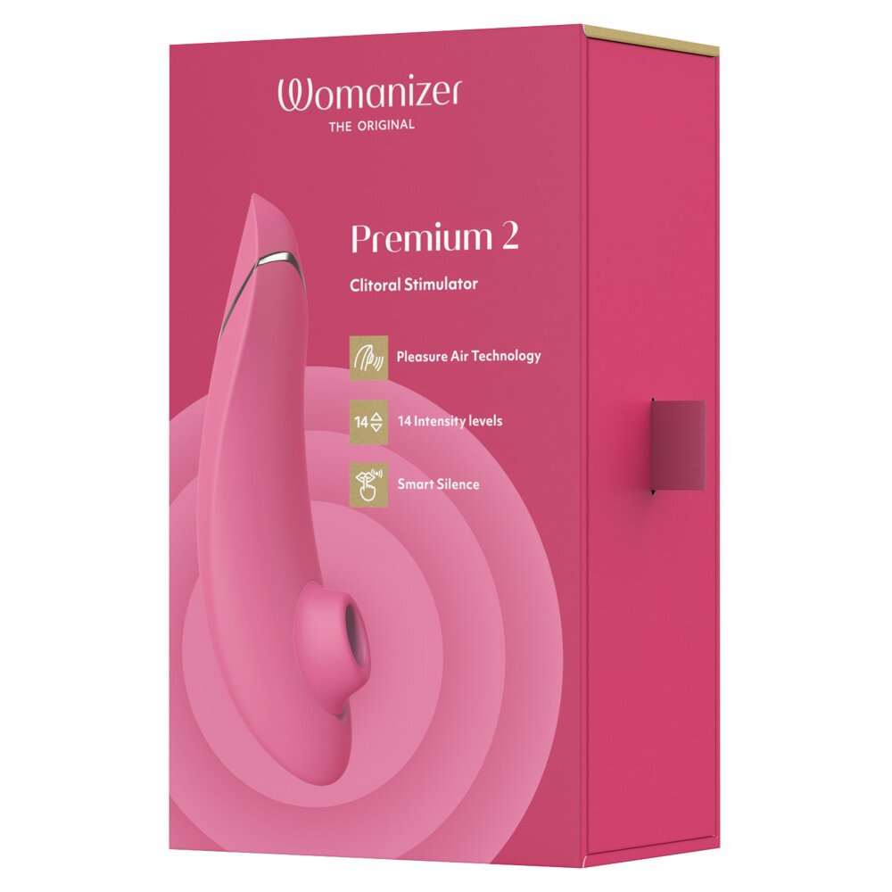 15.5cm Premium 2 Clitoral Stimulator Raspberry by The Original Womanizer