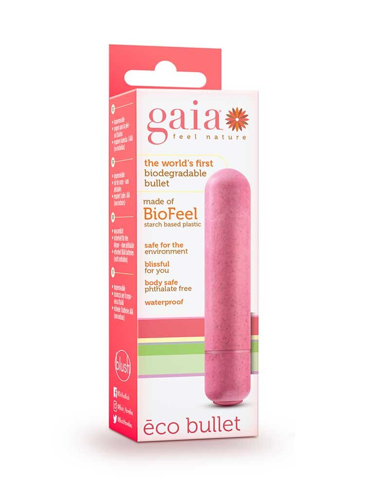 8.8cm Gaia Eco Bullet Vibrator Pink Blush Novelties