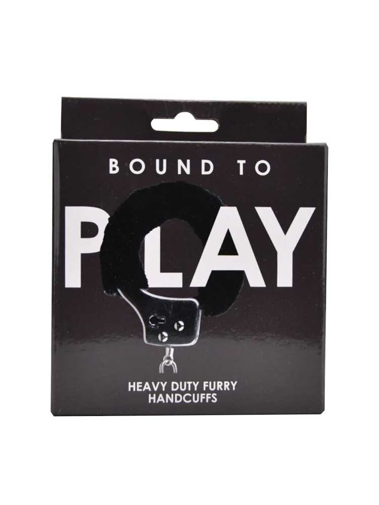 Bound to Play Heavy Duty Furry Handcuffs Black Loving Joy
