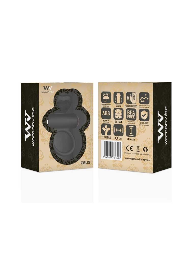 Woman Vibe Zeus Vibrating Cock Ring Black by DreamLove