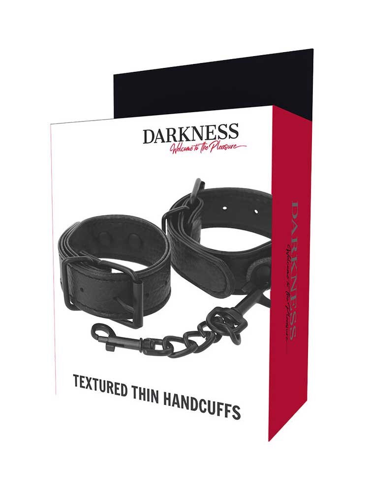 Darkness Textured Thin Black Handcuffs DreamLove