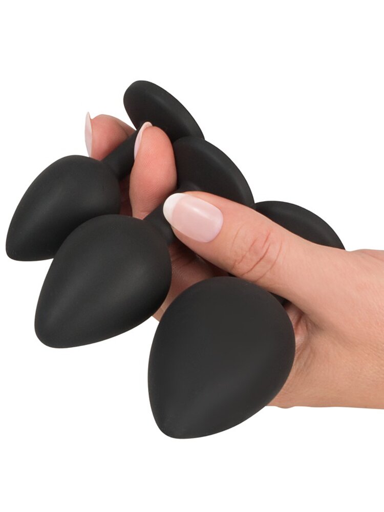 4.2cm ØMax Anal Silicone Trainer Set 3-Piece + Anal Douche Black Velvets Orion