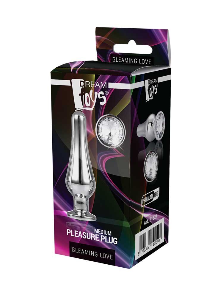 Gleaming Love Pleasure Plug Medium Silver by Dream Toys