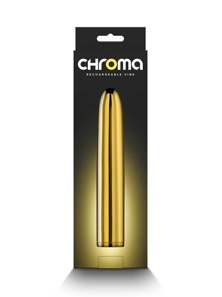 17.0cm Chroma Rechargable Classic Vibrator Gold NS Novelties