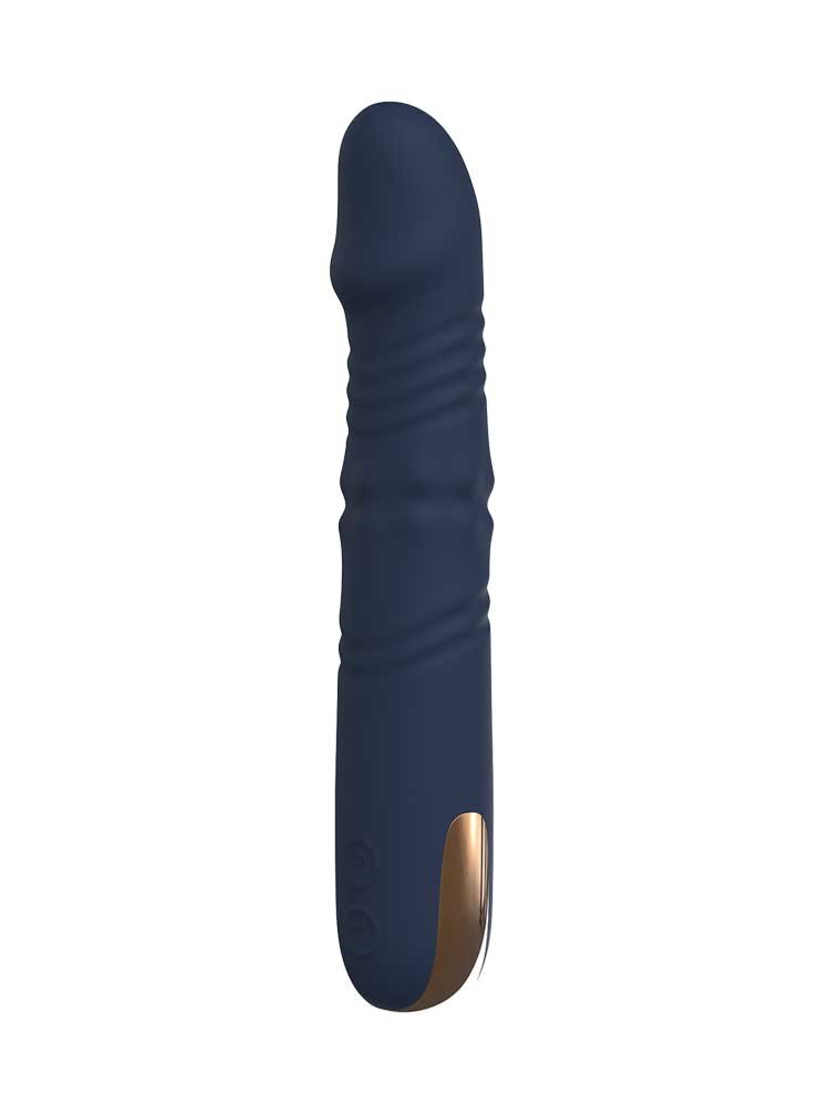 22.3cm Goddess Afrodite Up And Down Vibrator With Rotating Beads Blue Dream Toys