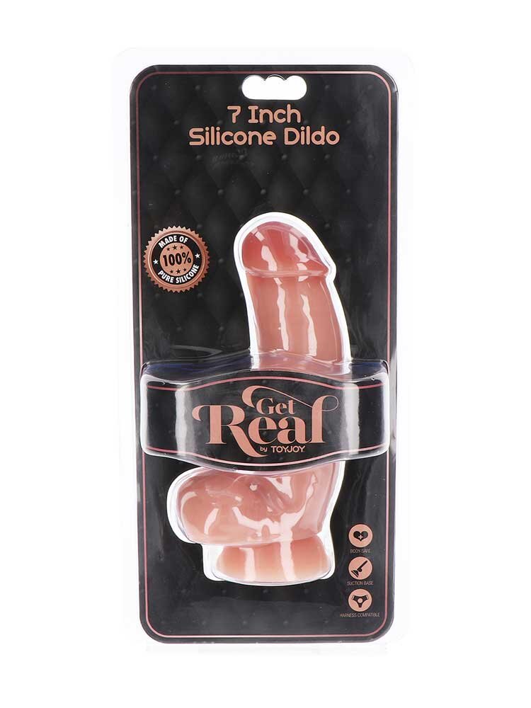 Get Real 17cm Silicone Dildo with balls Natural by ToyJoy