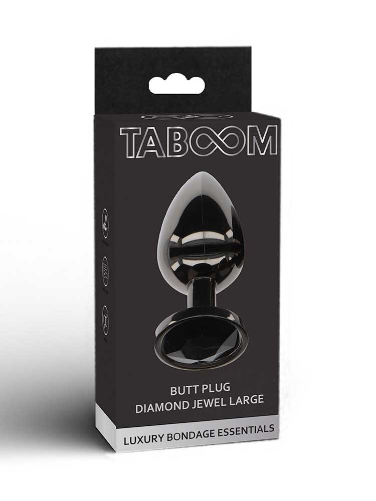 4.0cm Ø Large Diamond Jewel Butt Plug Black 9.5cm Taboom