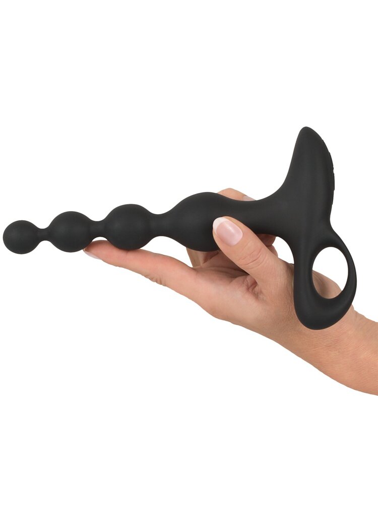 20.0cm Rechargable Silicone Anal Beads Black Velvets Orion