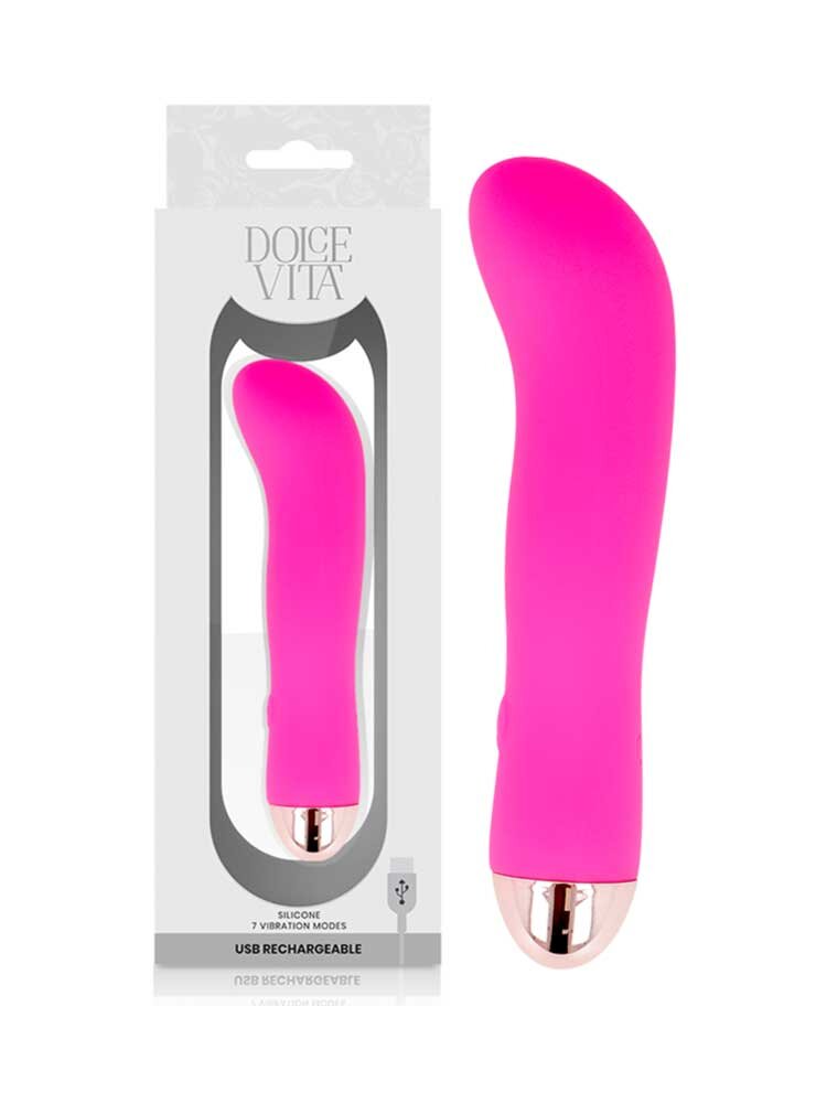 13.2cm G-Spot Dolce Vita Vibrator 7 Speeds Pink DreamLove