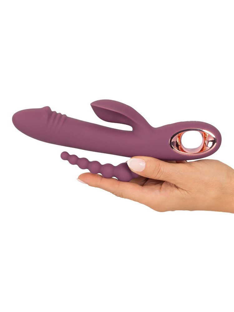 21.3cm Slim Rabbit Triple Pleasure Silicone Vibrator Orion